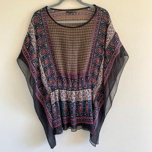 Forever 21 TwentyOne Paisley Printed Bat Wing Boho Blouse